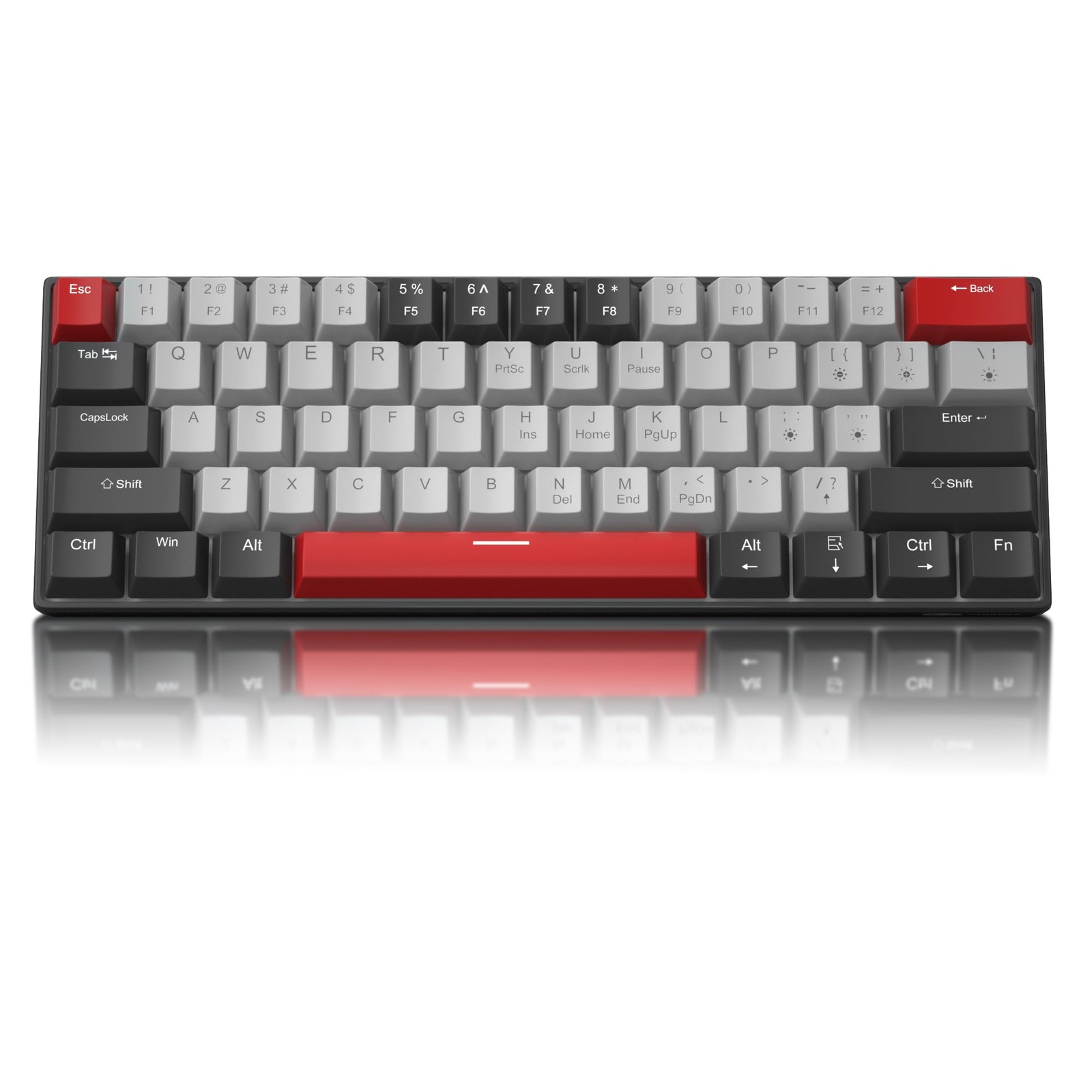 60 Percent Mechanical Gaming Keyboard, Black&Gray Mixed Color Keycaps Gaming
