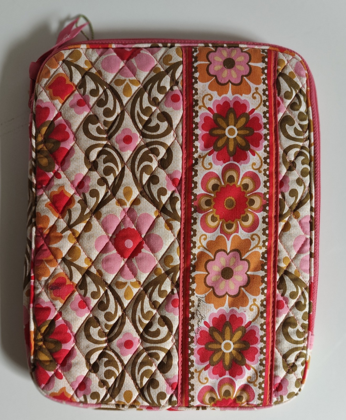 Vera Bradley Folklore 10" Tablet Ipad Sleeve Case Padded Red Pink Floral