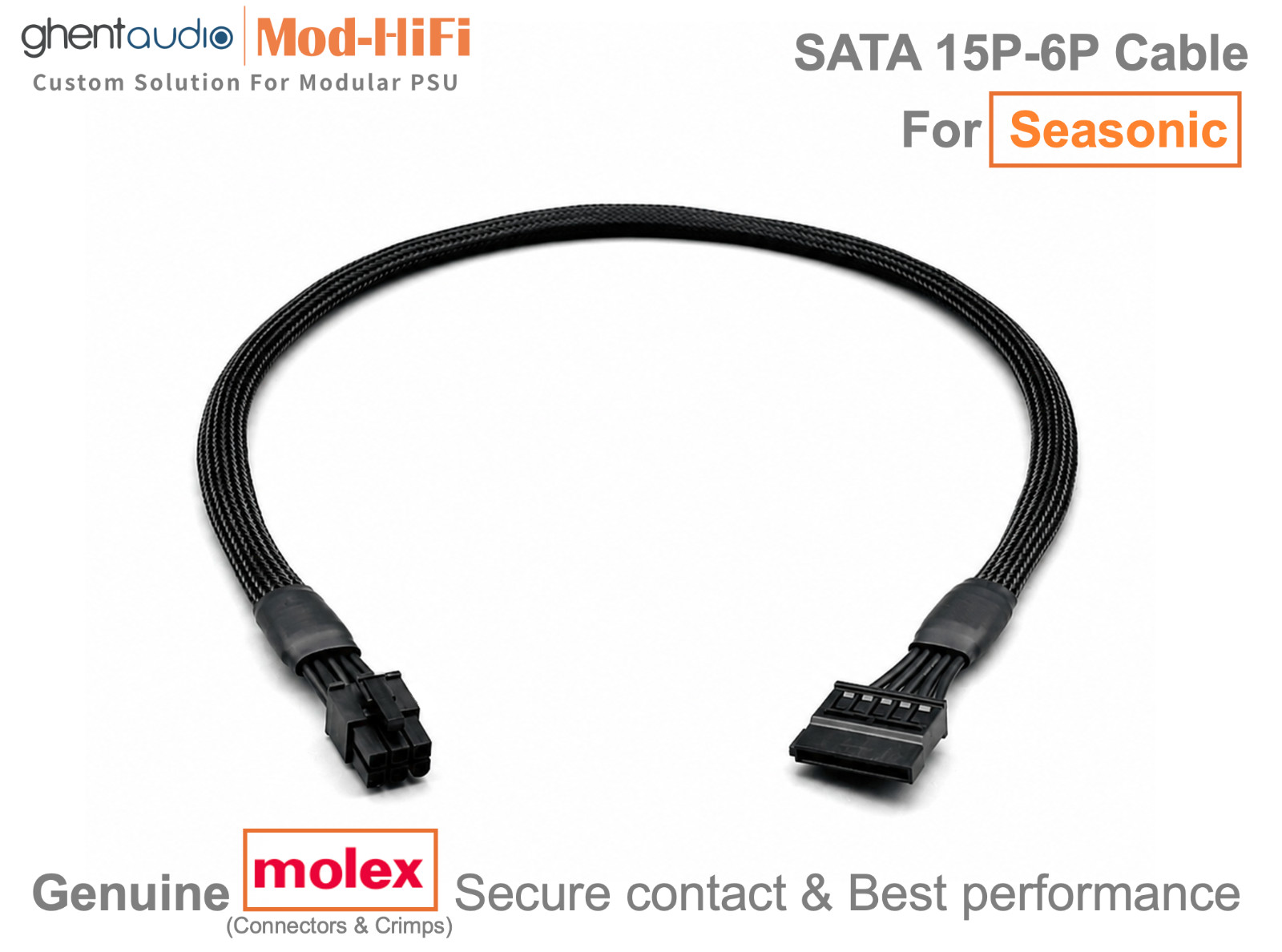 ⚡️SATA Power Cable for Seasonic PRIME VERTEX FOCUS CORE... - 12" / 24" Available