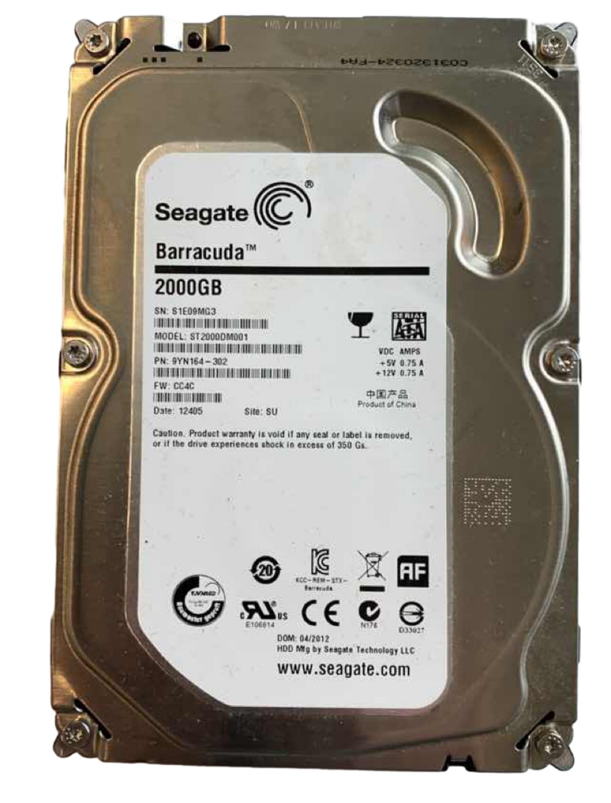 Seagate Barracuda 2TB 7200RPM 64MB Cache 3.5" SATA Internal HDD ST2000DM001