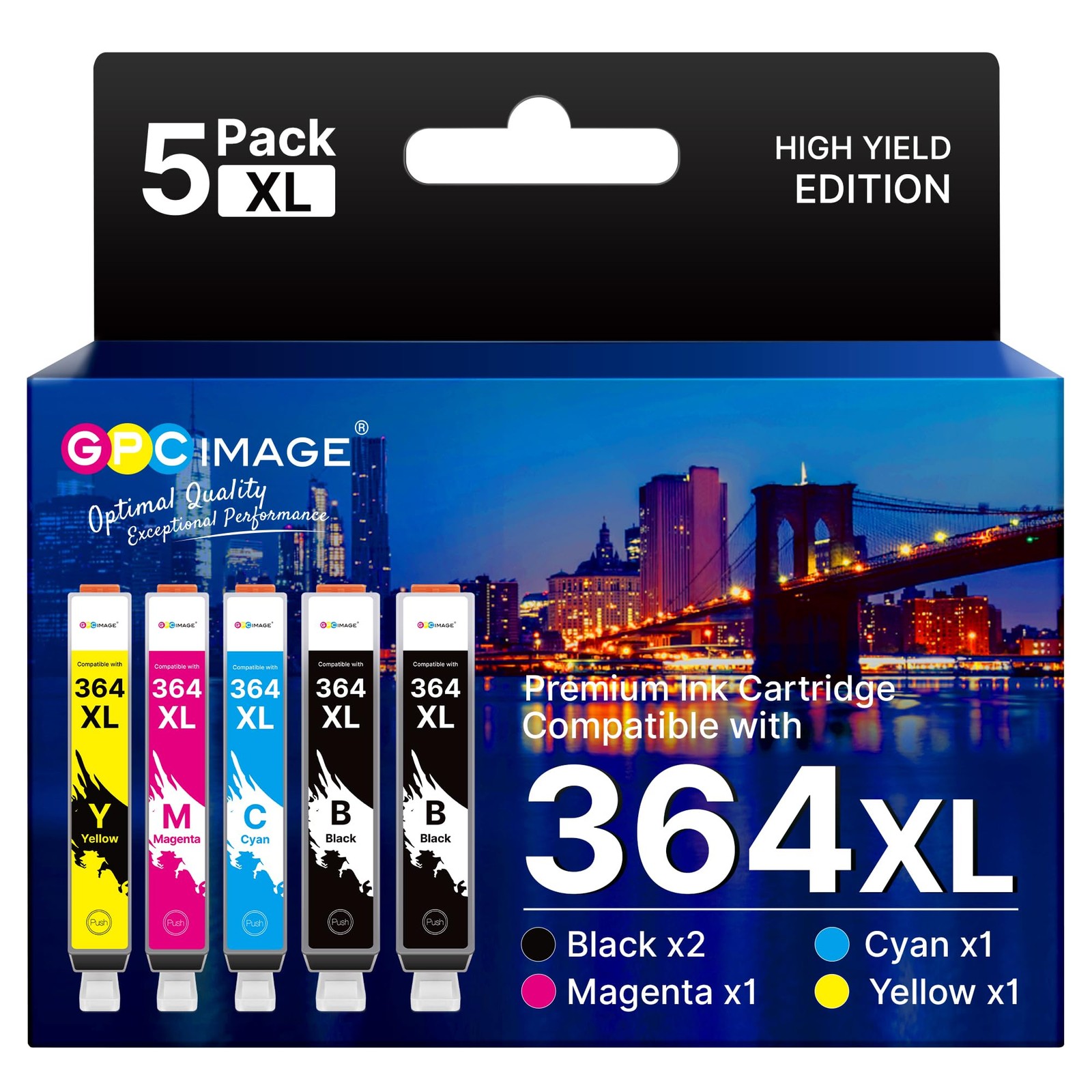 364XL Printer Cartridges Compatible for HP 364 Multipack 5 Pack Ink Cartridges