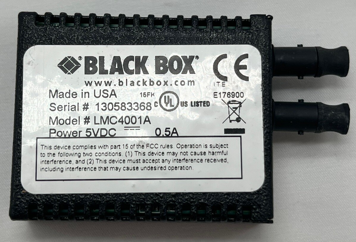 Black Box Network Services 10/100/1000 ST Media Converter US PS LMC4001A