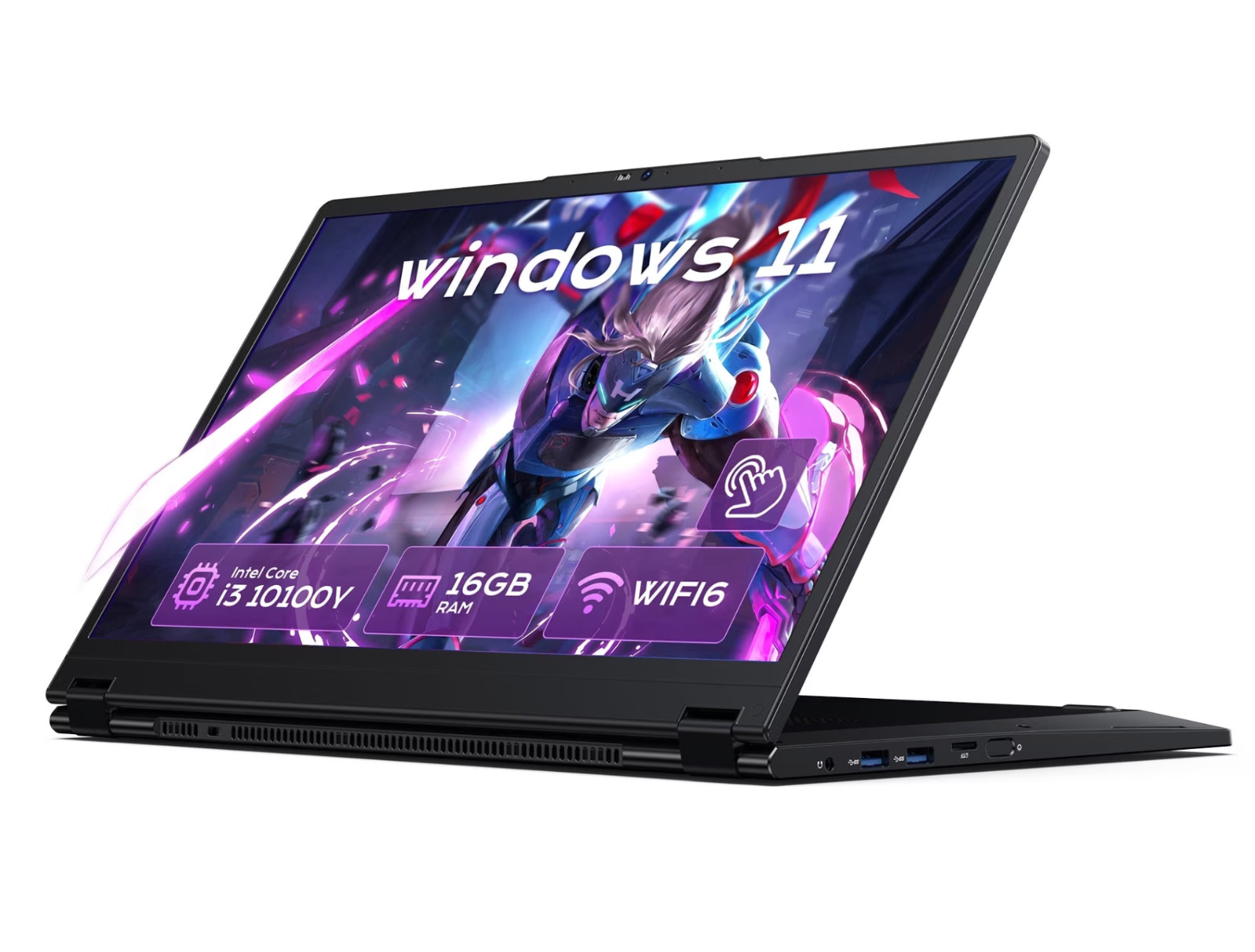 Golzer 15.6" 2 in 1 Laptop Touchscreen Windows 11, 16GB RAM 256GB SSD, Intel Cor