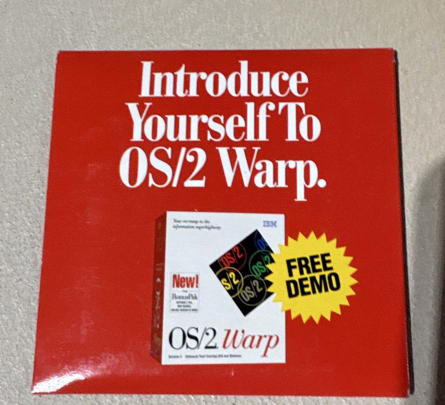 IBM OS/2 Warp Version 3 Free Demo Operating System 3.5" Floppy English OS2DEMO