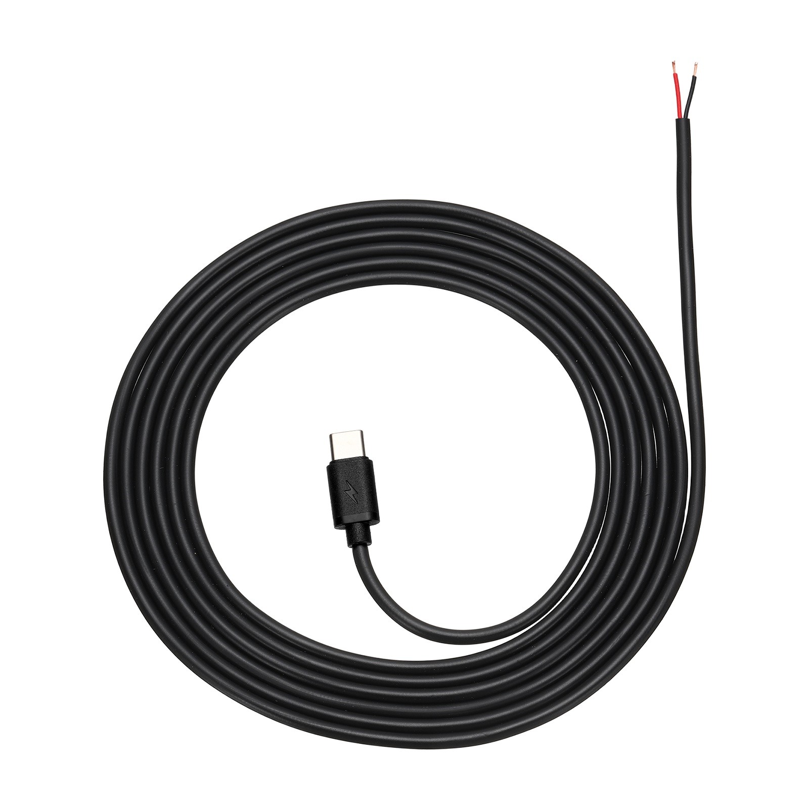 1Pcs 2m/6.56Ft USB C Pigtail Cable, 5V 2.4A Type C to 2 Pin Wires, Black