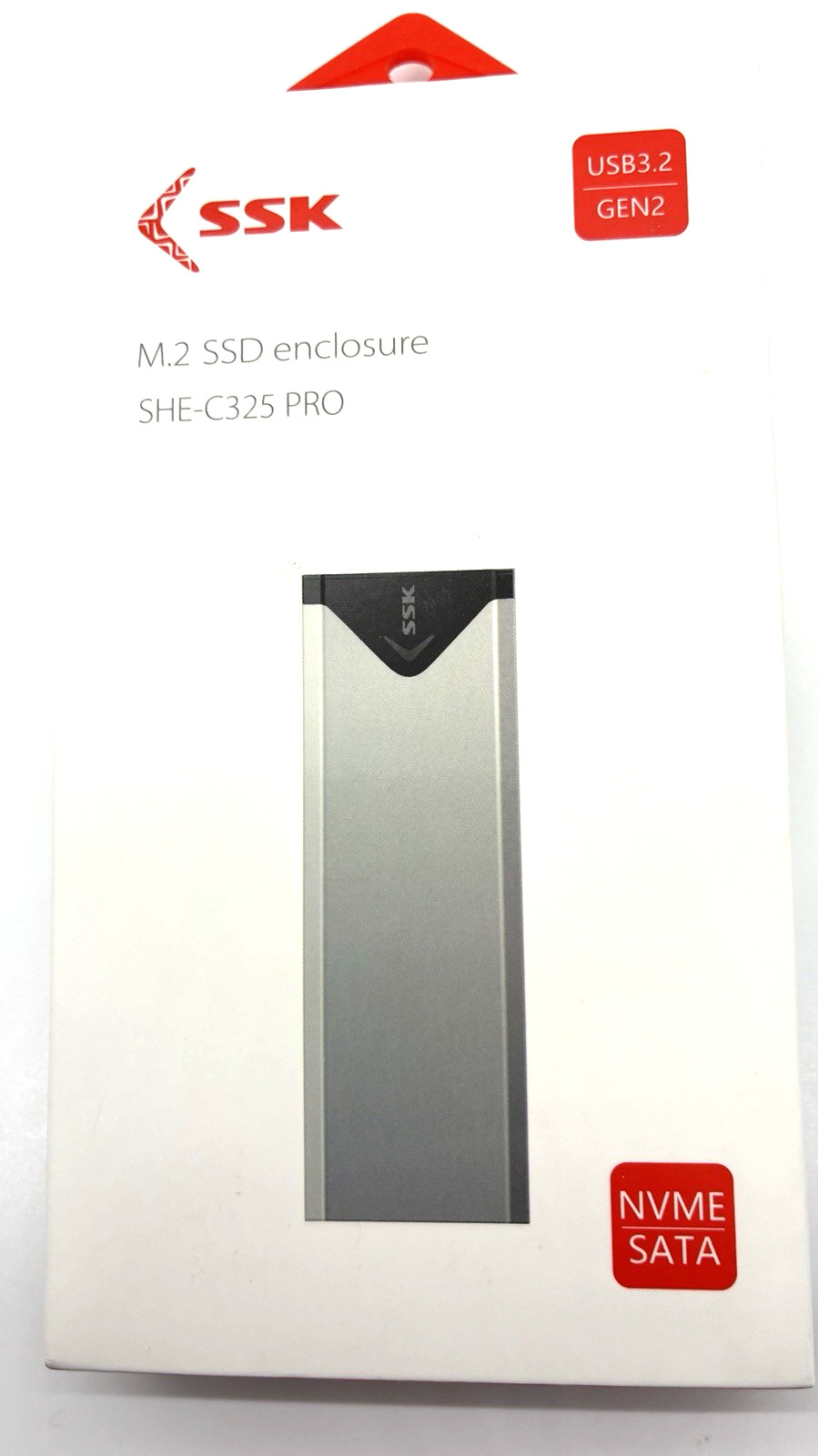 SSK SHE-C325 Pro M.2 NVMe SATA SSD Enclosure USB 3.2 Gen 2 10Gbps Aluminum