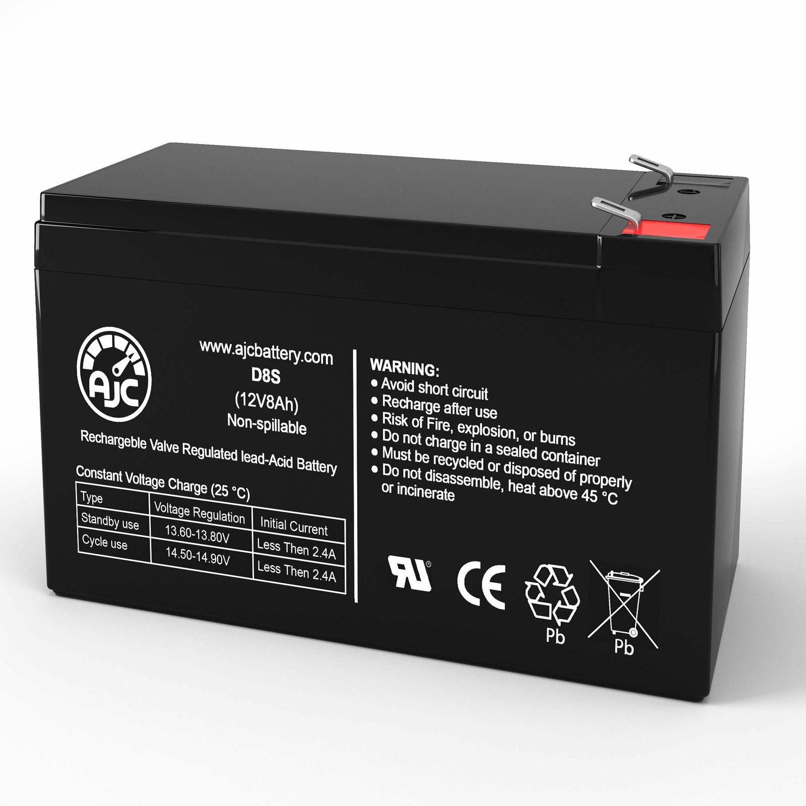 AJC Battery Compatible with Panasonic LC-P127R2P1 LCP127R2P1 12V 8Ah UPS Battery