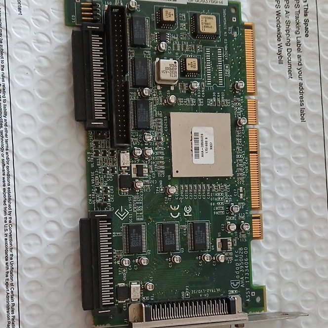 Adaptec AHA-3950U2B PCI Ultra2 SCSI RAID Controller Card, 3 Ports, 80MB/s