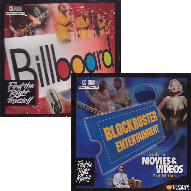 BLOCKBUSTER MOVIE & BILLBOARD MUSIC GUIDES for PC - Rare Vintage Windows NEW
