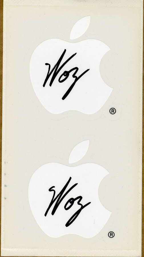 Steve Woz Wozniak SIGNED 2 Apple Logo Promo Stickers UNUSED COMPUTER AUTOGRAPHED