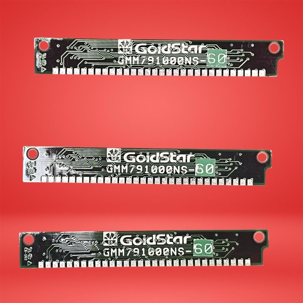 GoldStar 30-Pin SIMM 1MB RAM Module Lot of 3 3MB Total Capacity