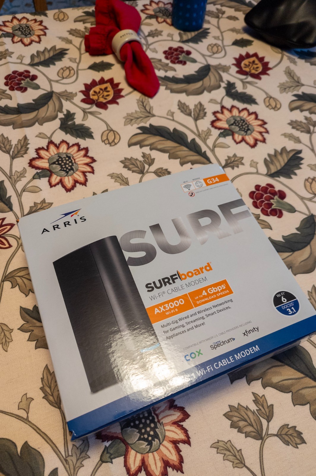 Arris Surfboard G34 WiFi6 Cable Modem Ax3000 up to 4 Gbps Speeds Docsis 3.1