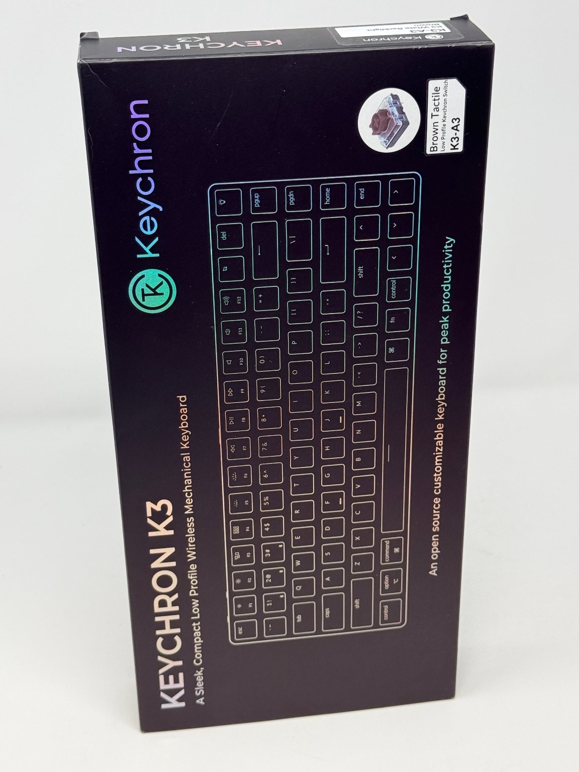 Keychron K3 V2 Wireless Low Profile Mechanical Keyboard Brown Switches White