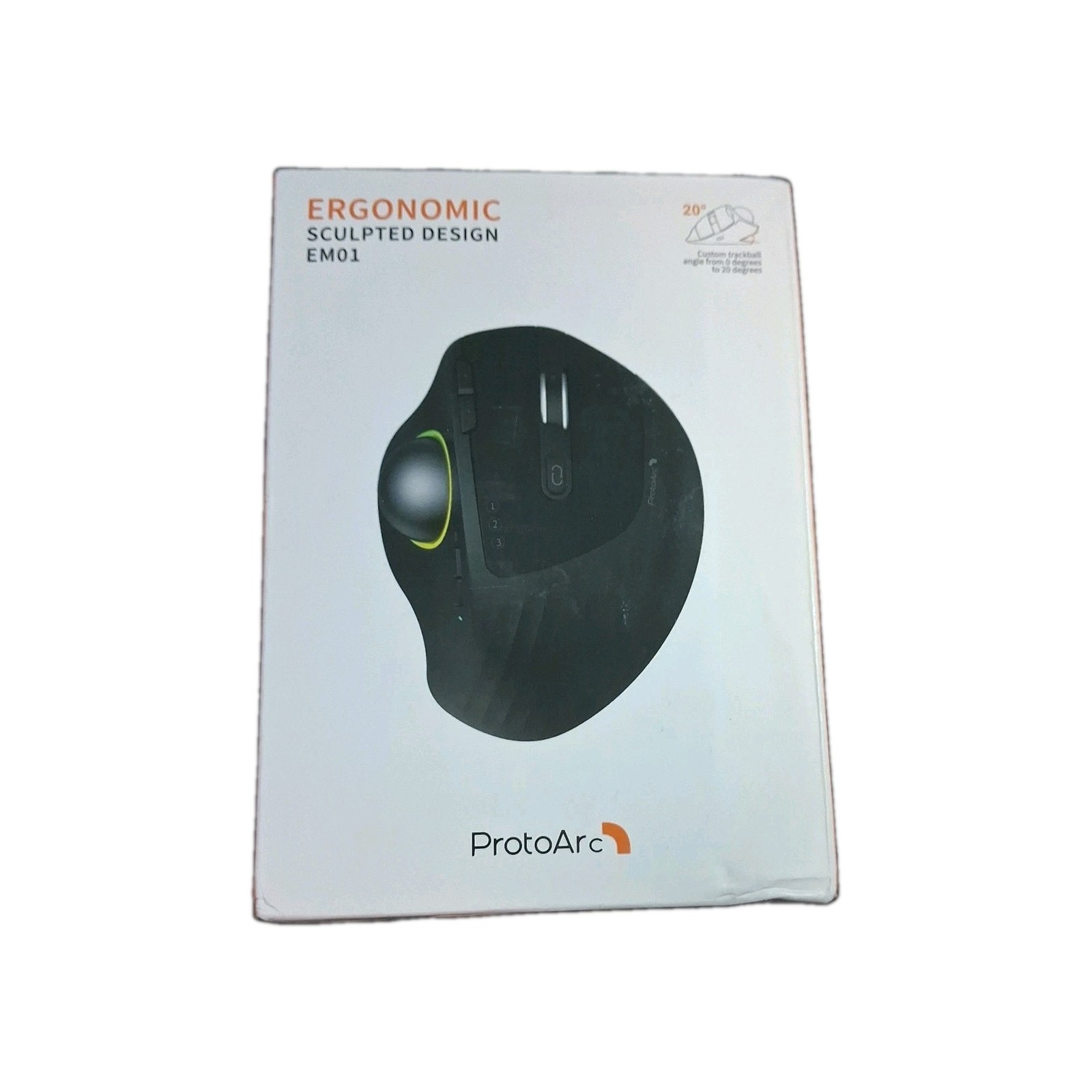 ProtoArc Wireless Trackball Mouse, EM01 NL Ergonomic Bluetooth Rollerball Thu...