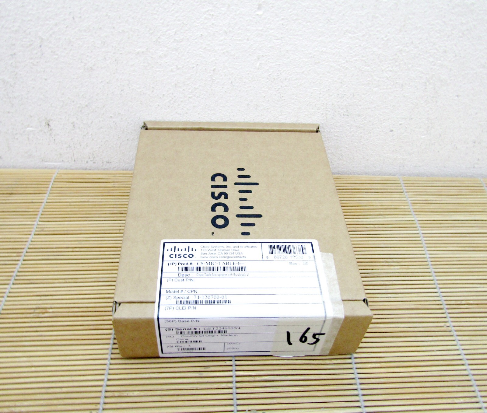 NEW Cisco CS-MIC-TABLE-E Table Microphone 4-pin Euroblock 9m cable NEW sealed