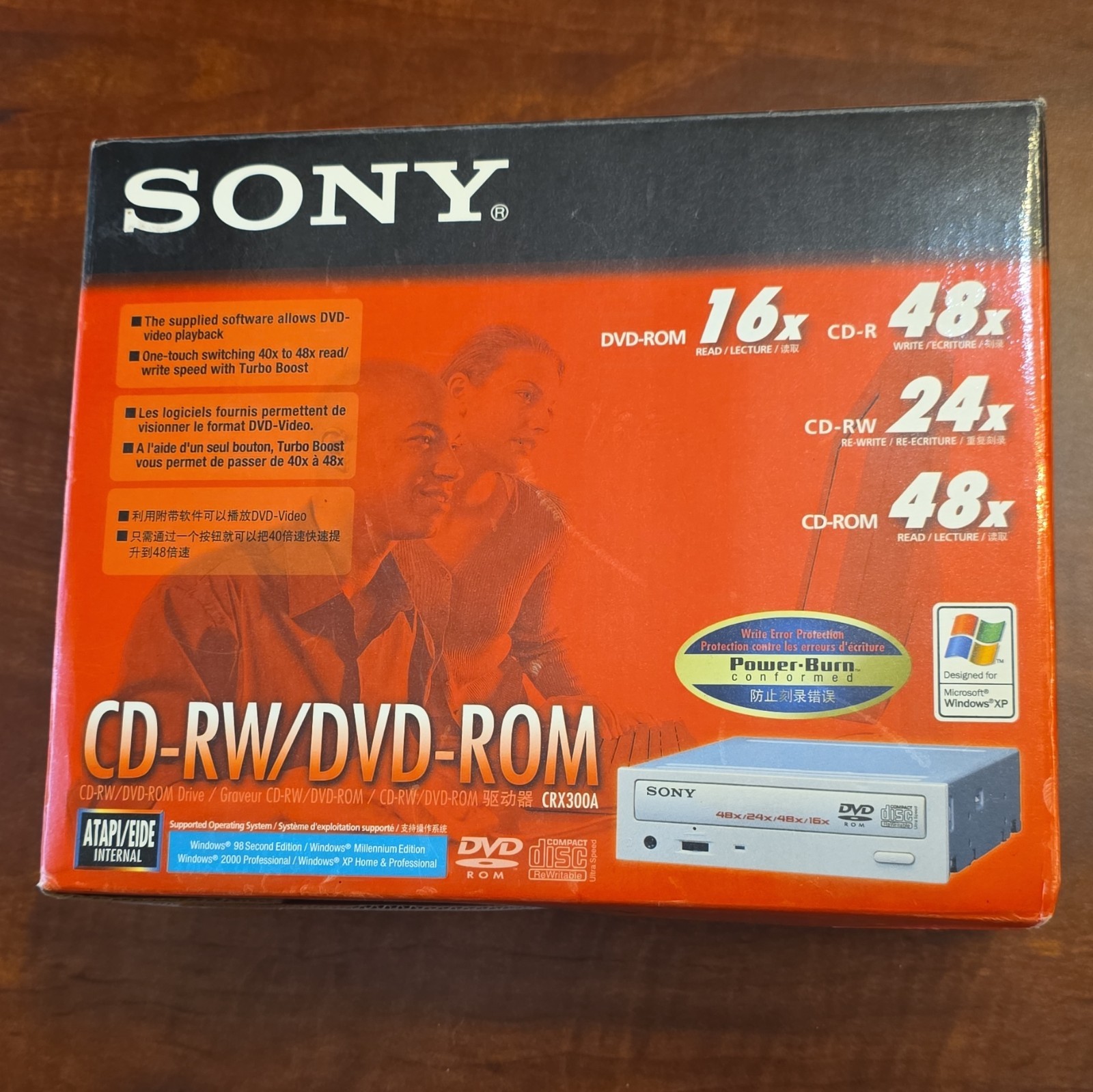 Sony CRX320AE-U CD-RW/DVD-ROM ATAPI/EIDE 52x Power-Burn Turbo Boost 5.25" Beige