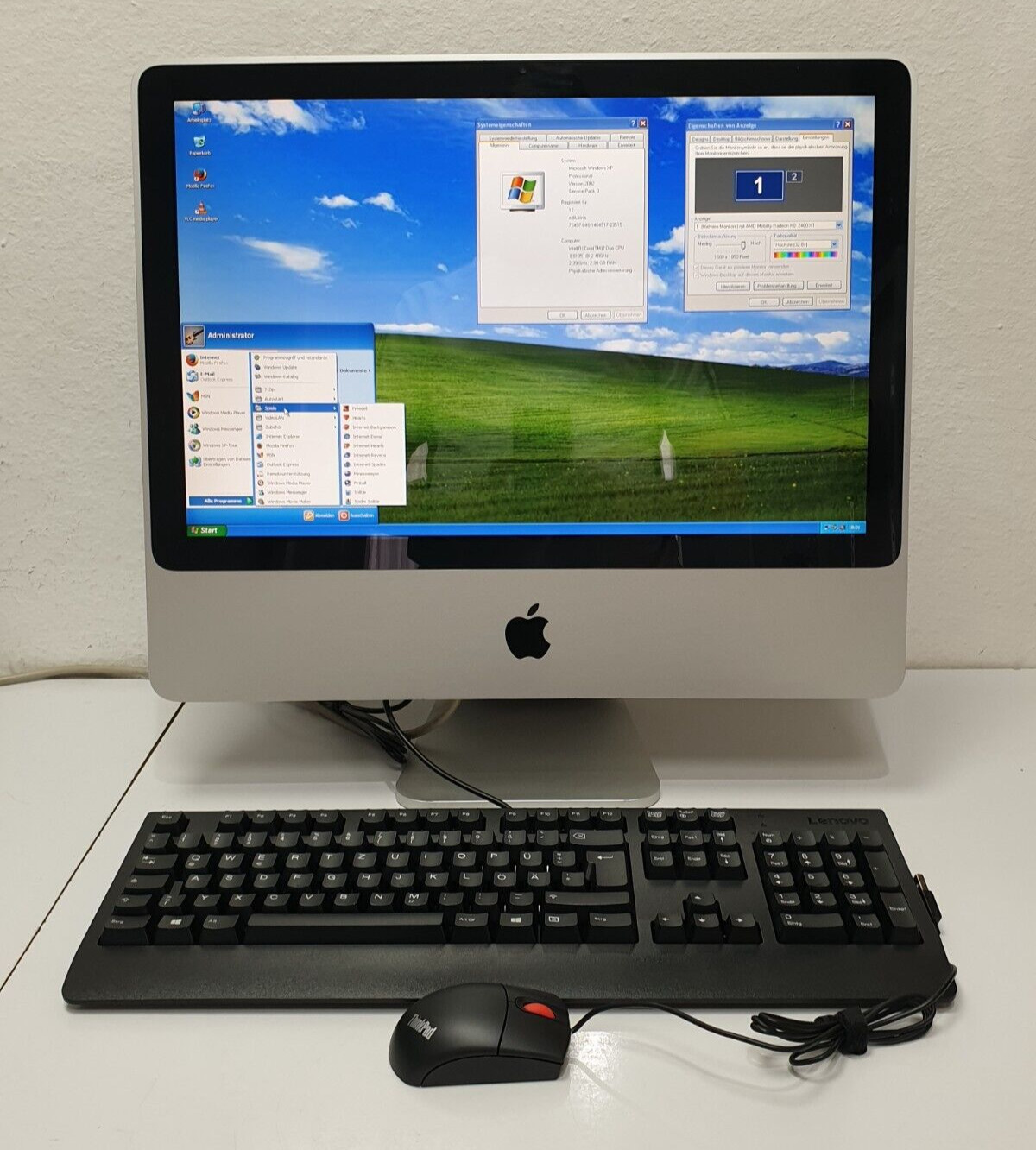 Apple 20" iMac Windows XP Gamer PC Computer Mouse Keyboard 500GB DVD 4GB Complete