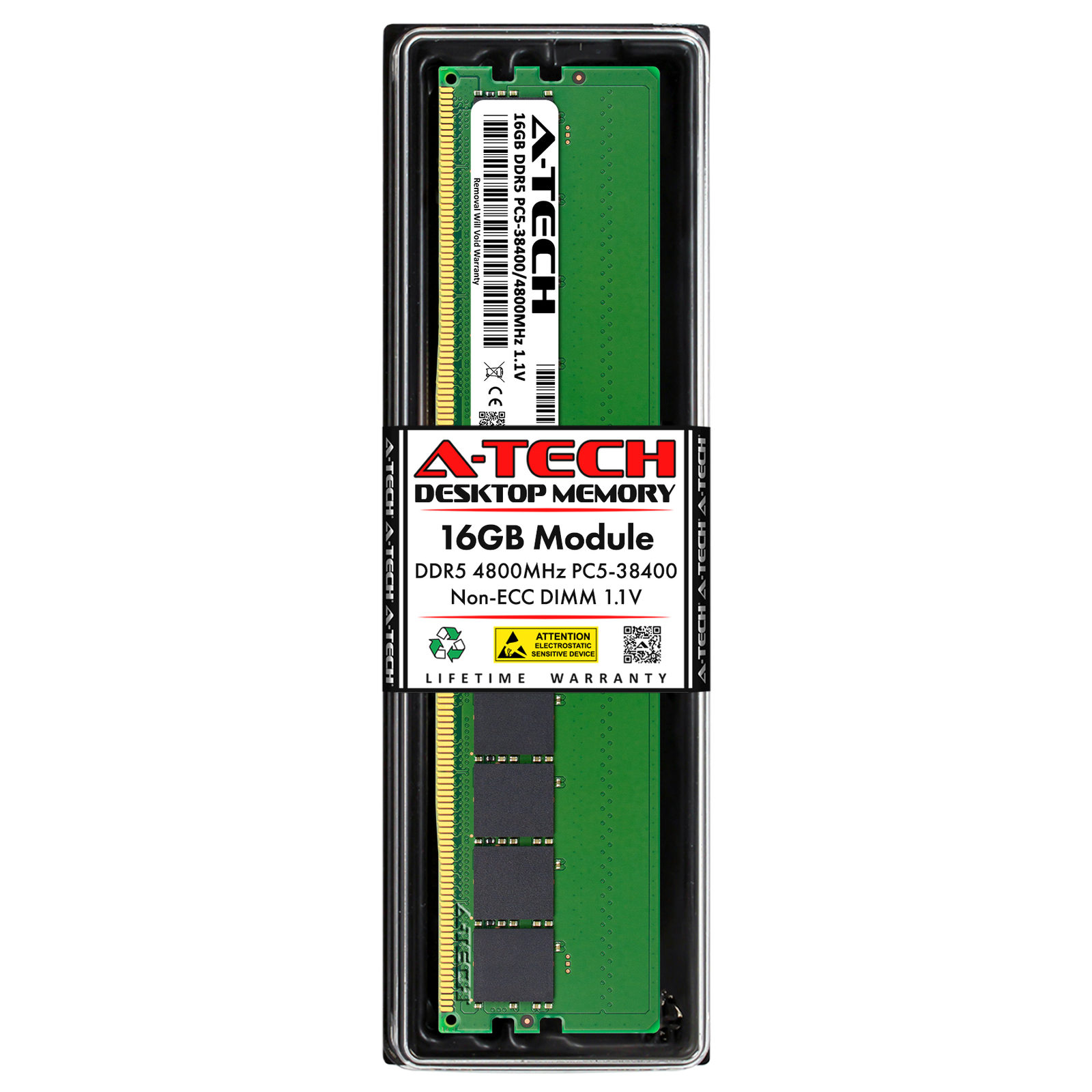 A-Tech 16GB PC5-38400 Desktop DIMM DDR5 4800 MHz 288-Pin PC Memory RAM 1x 16G