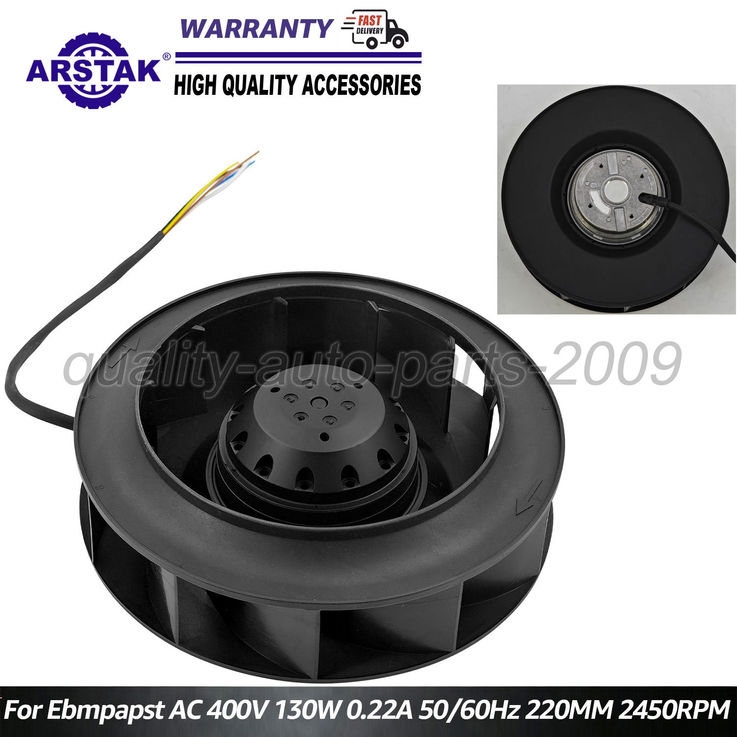 Cabinet Fan R2D220-RB14-09 For Ebmpapst AC 400V 130W 0.22A 50/60Hz 220MM 2450RPM