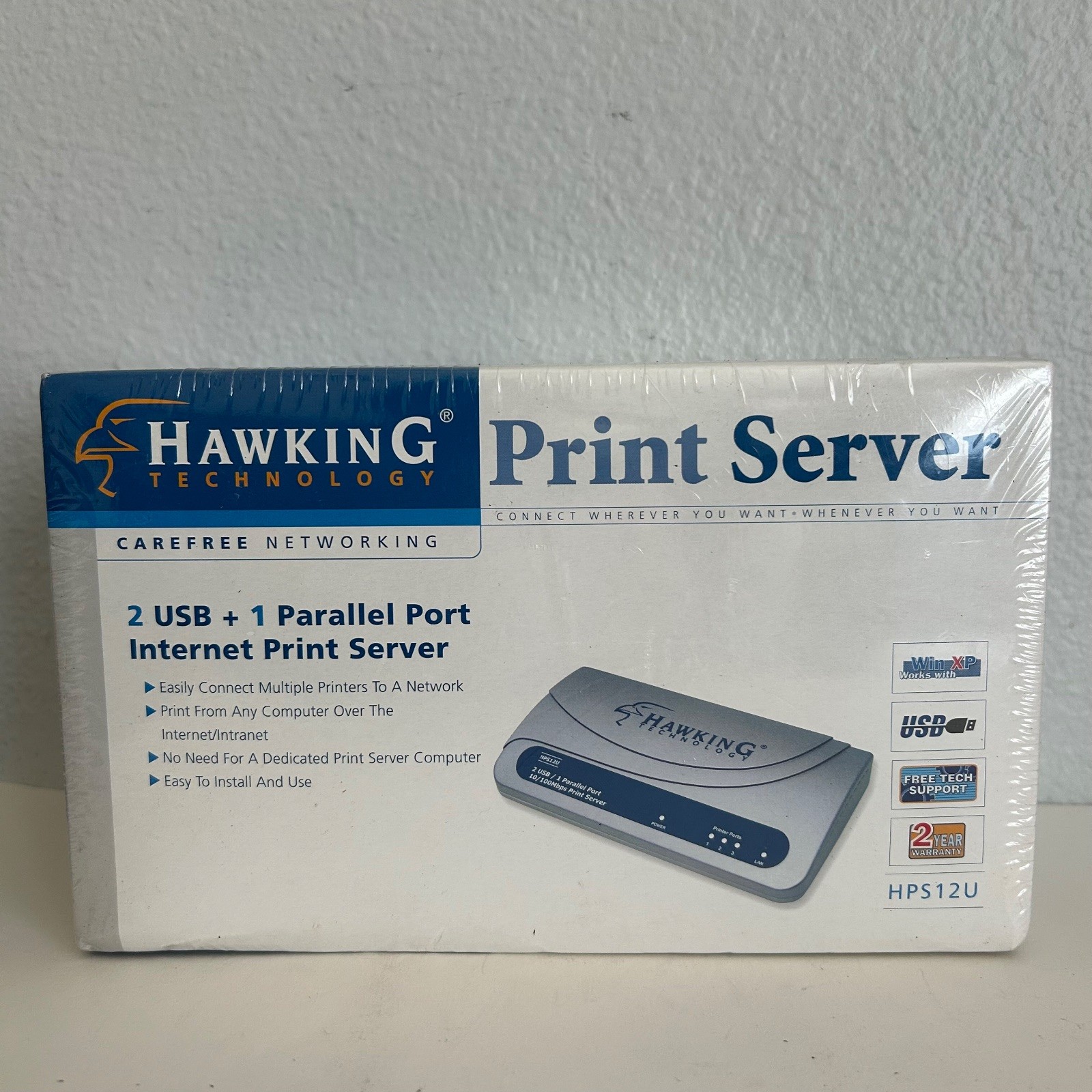 Hawking Technology HPS12U Print Server 2 USB 1 Parallel Port Internet Network Ne