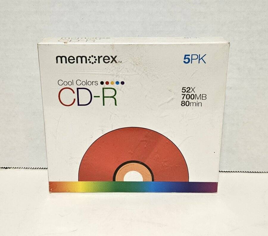 Memorex Cool Colors CD-R 5 Pack 52 x 700 MB 80 Minutes Brand New
