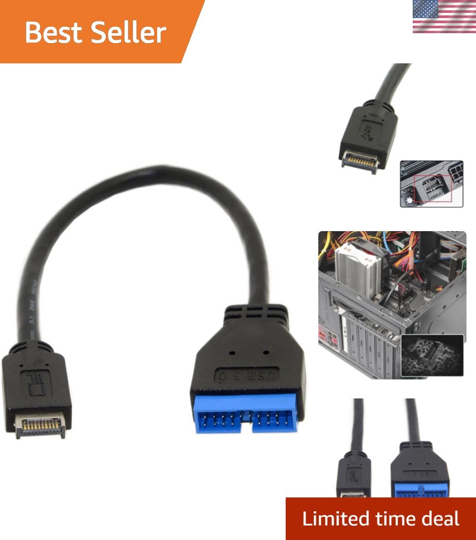 USB 3.0 19/20Pin to USB 3.1 Type-E Front Panel Header Motherboard Extension C...