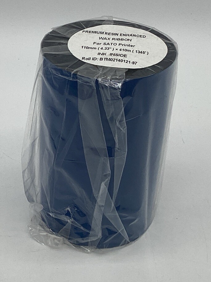 Resin Enhanced Wax Print Ribbon for Sato Printer 110mm x 410M 4.3" x 1345' Roll