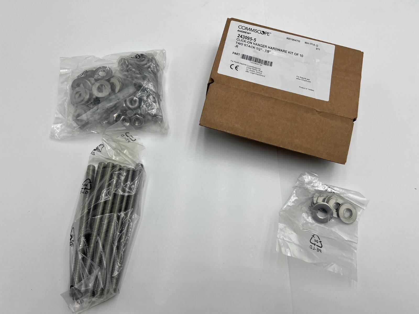 (QTY 2) COMMSCOPE 243095-5 Hardware for 1/2 in or 7/8 in Double Click-on Hangers