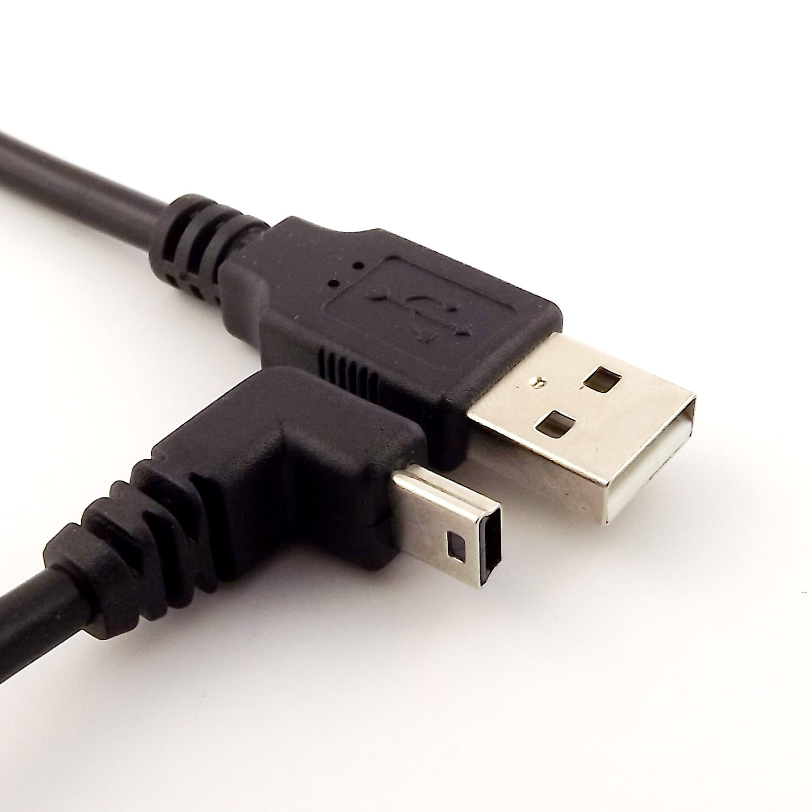 10x 1FT Mini USB Male 90 Degree UP Angled to USB 2.0 A Male for Camera Mp4 GPS