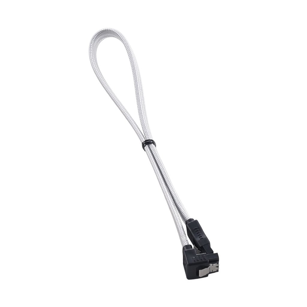 ModFlex Sleeved Right Angle SATA 3 Cable (White, 30cm)