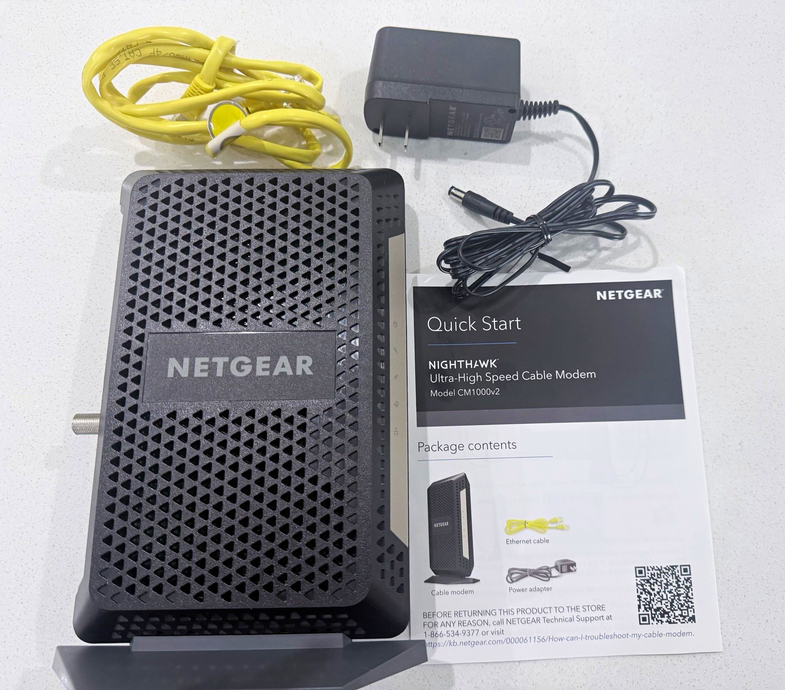 NETGEAR Nighthawk CM1000v2 DOCSIS 3.1 Cable Modem 1Gbps w/ Power Adapter