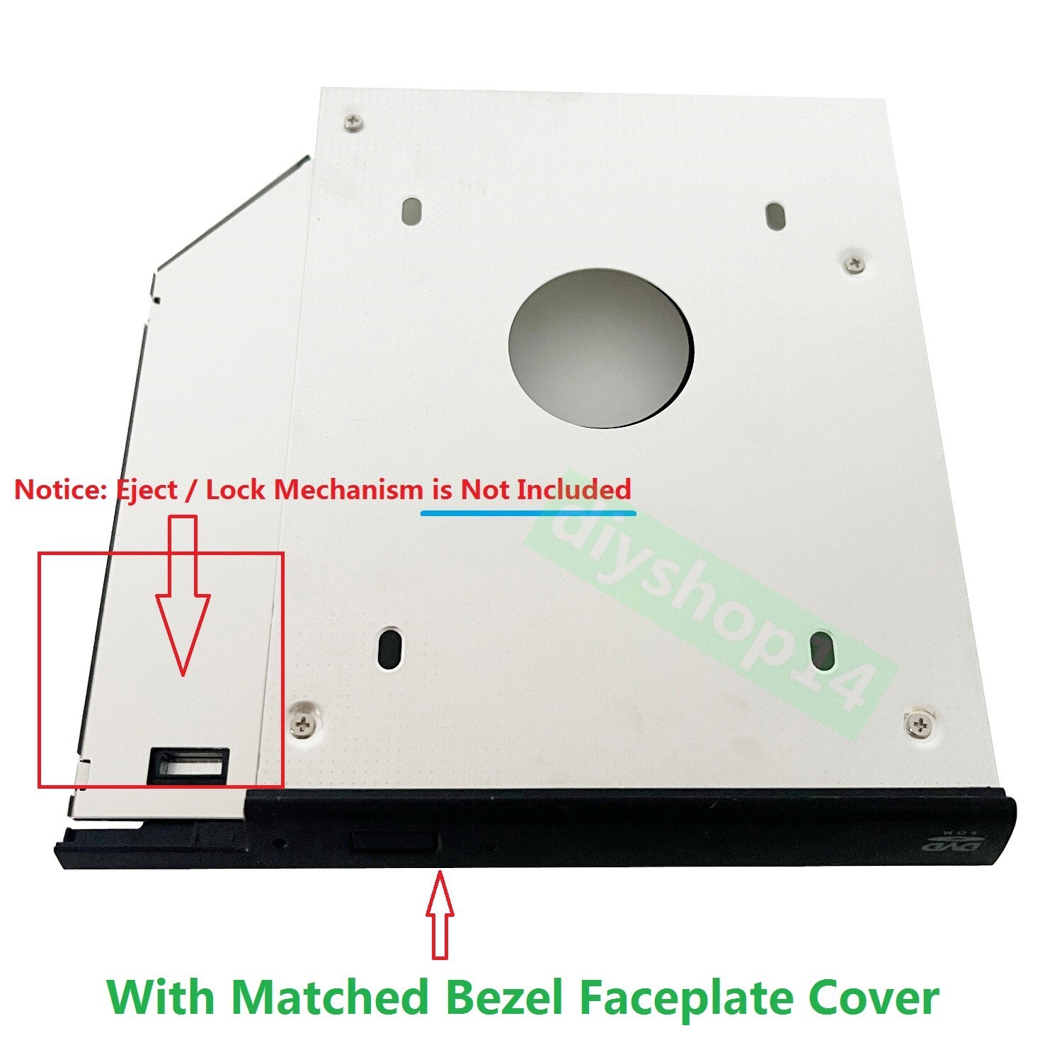 With Bezel Panel 2nd HD SSD Hard Drive Caddy for Dell Latitude E6440 E6540 M2800