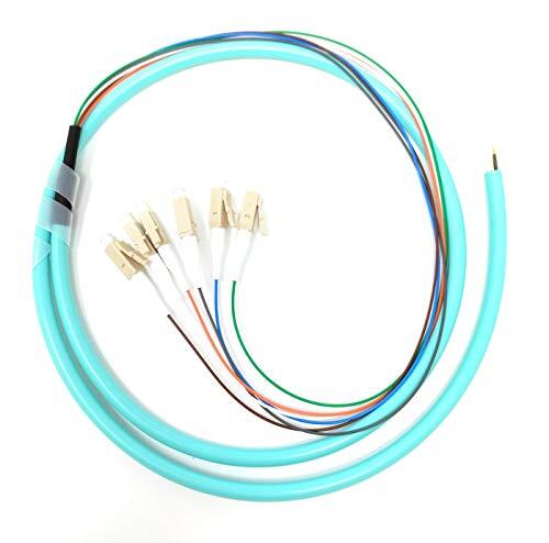 6 Strand Multimode OM3 50/125 LC UPC Fiber Pigtail 1M Fiber Optic Patch Cable