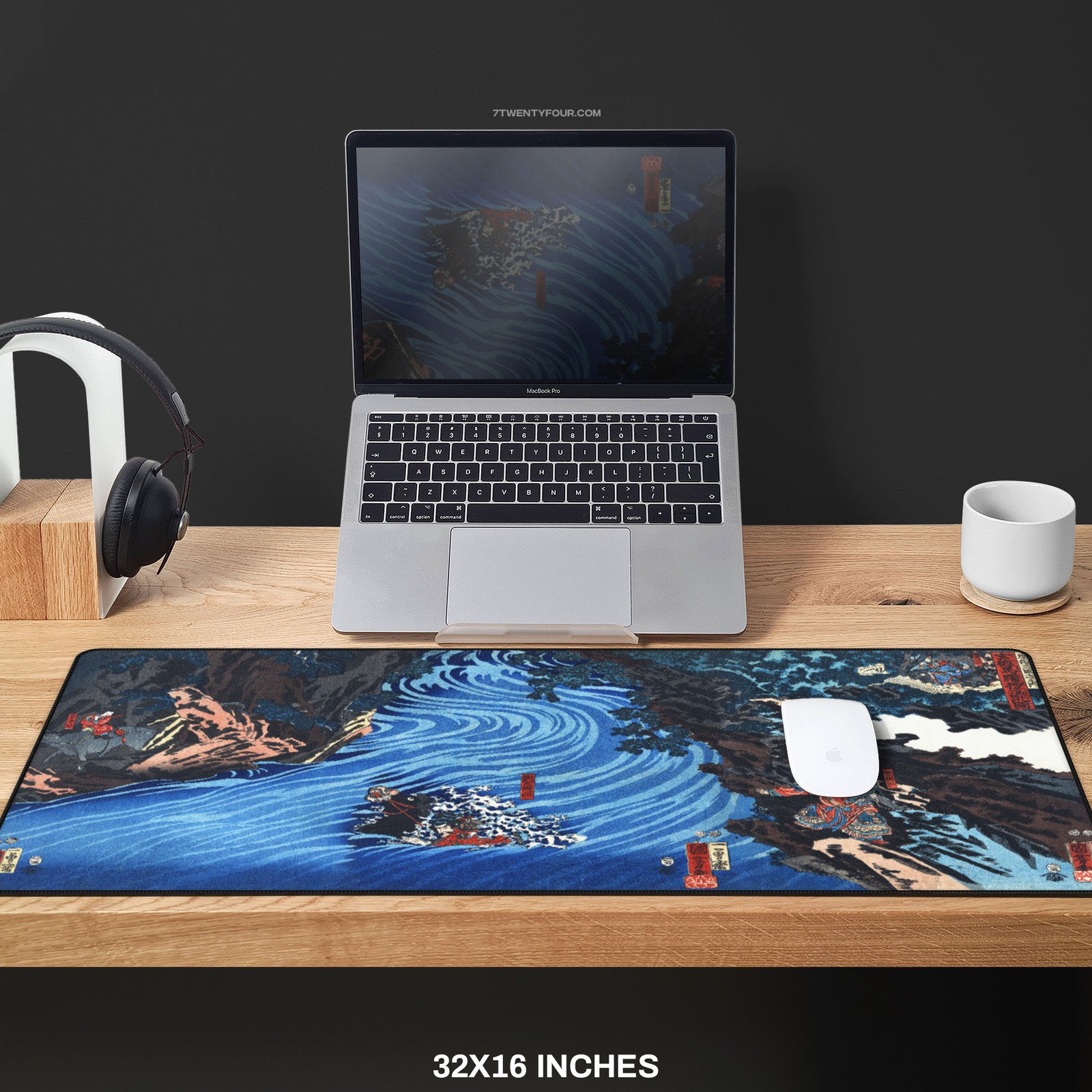 Samurai Desk Mat Mouse Pad | Japanese Ukiyo-e Art Large Extended Gaming Mousepad