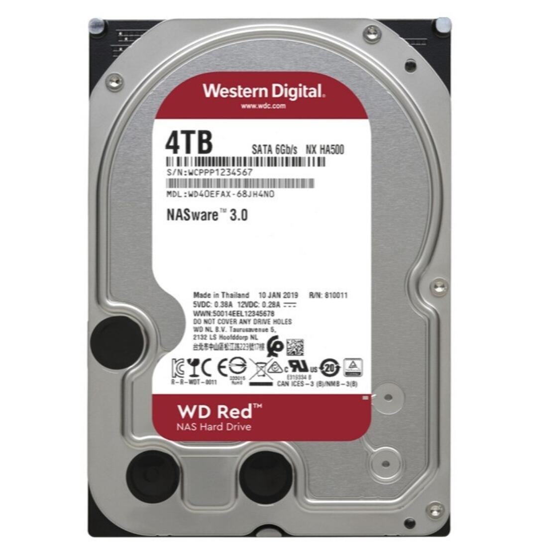 WD Red WD40EFAX 5400RPM 3.5" SATA 256MB Cache 4TB HDD Internal Enterprise Drive