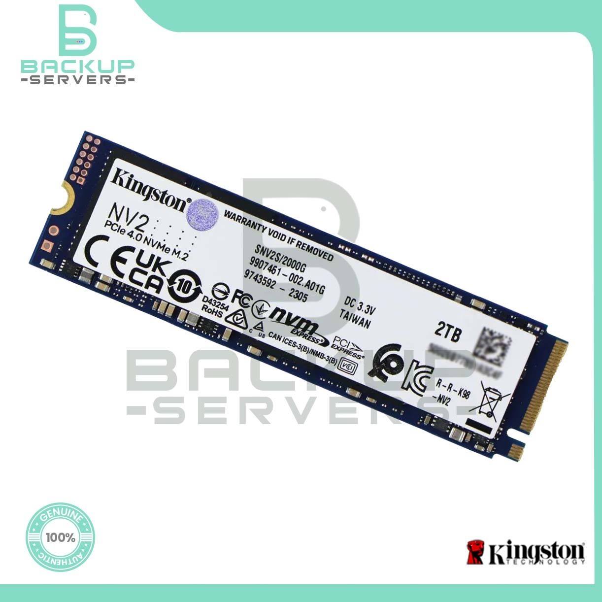 SNV2S-2000G Kingston NV2 2TB M.2 2280 PCIe 4.0 NVMe Internal Solid state Drive
