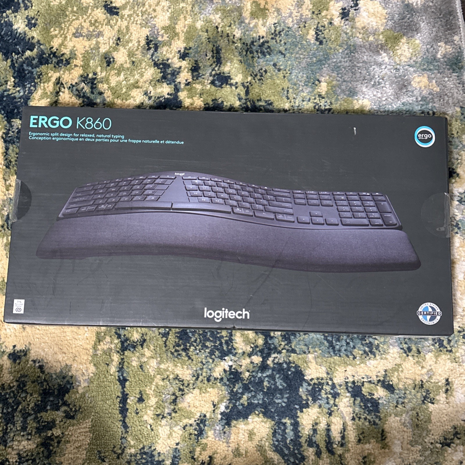 Logitech ERGO K860 Wireless Ergonomic Keyboard - Black - Computer PC - BRAND NEW