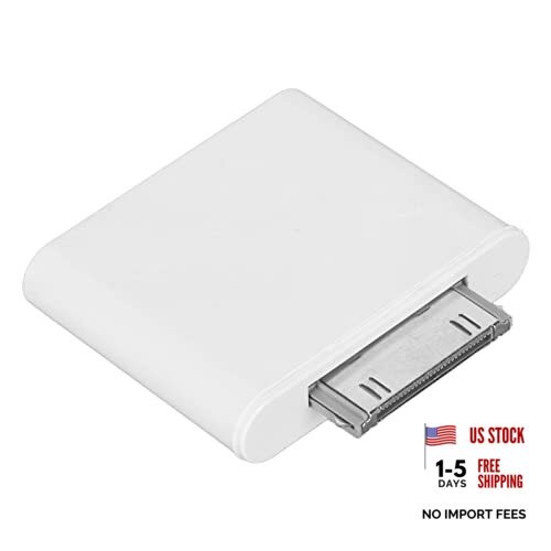 30 Pin Bluetooth Adapter Receiver, Bluetooth Transmitter Plug and Play & White
