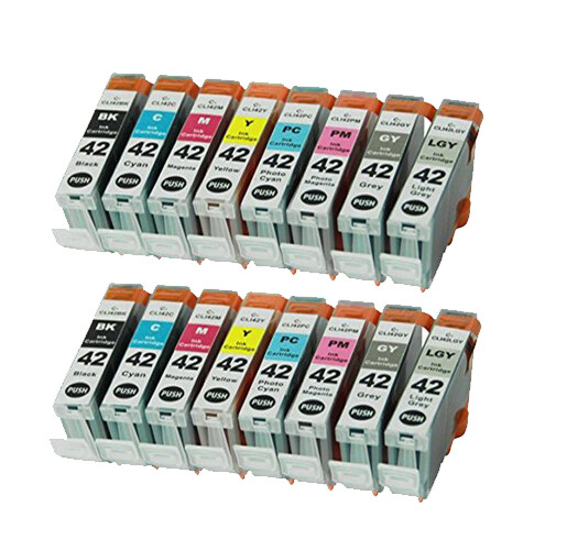 16 PK CLI-42 Printer Ink CartridgSet + LED Chip for Canon Photo Printer PRO-100 