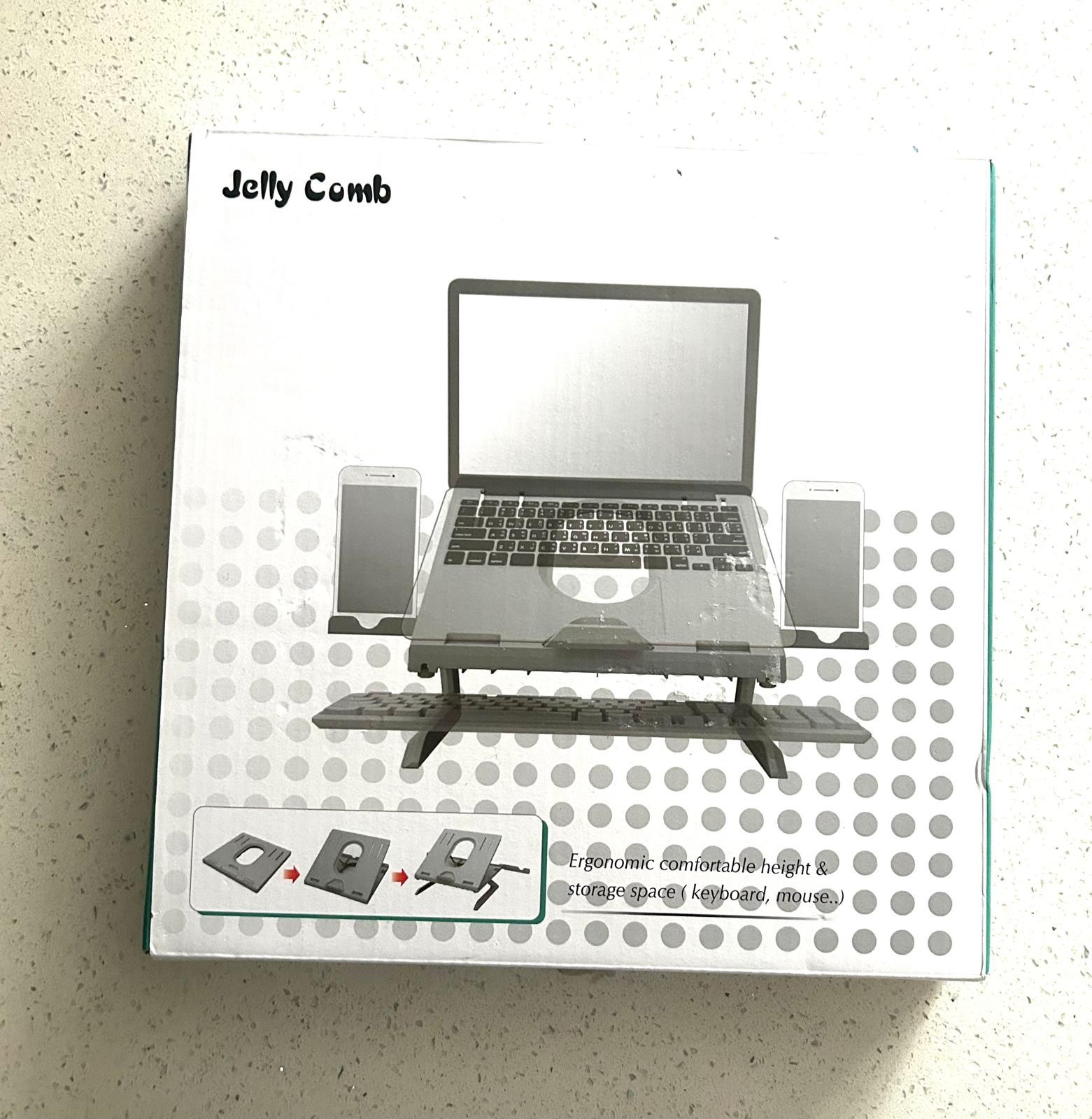 Jelly Comb Adjustable Foldable Laptop Stand Cooling Vent Ergonomic Portable Gree