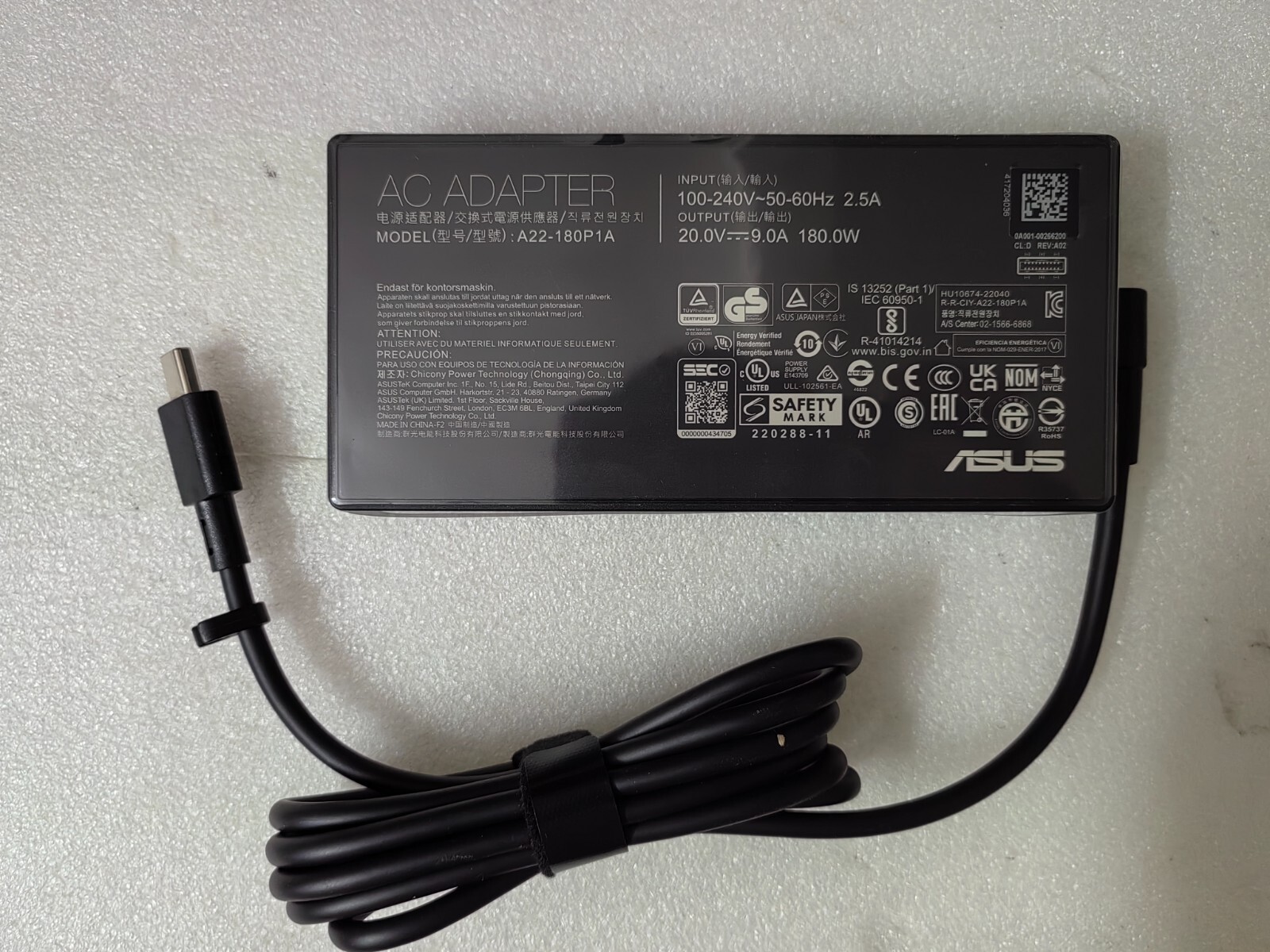 20V 9A 180W A22-180P1A For ASUS ROG Zephyrus G14(2024) GA403UV Adapter Original