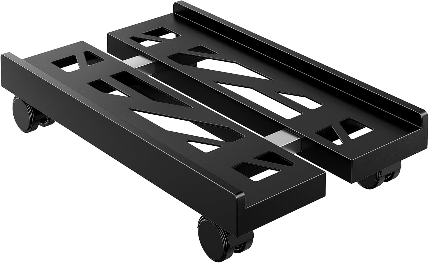 PC Stand for Floor, Adjustable CPU Stand with 4 Rolling Wheels, Black