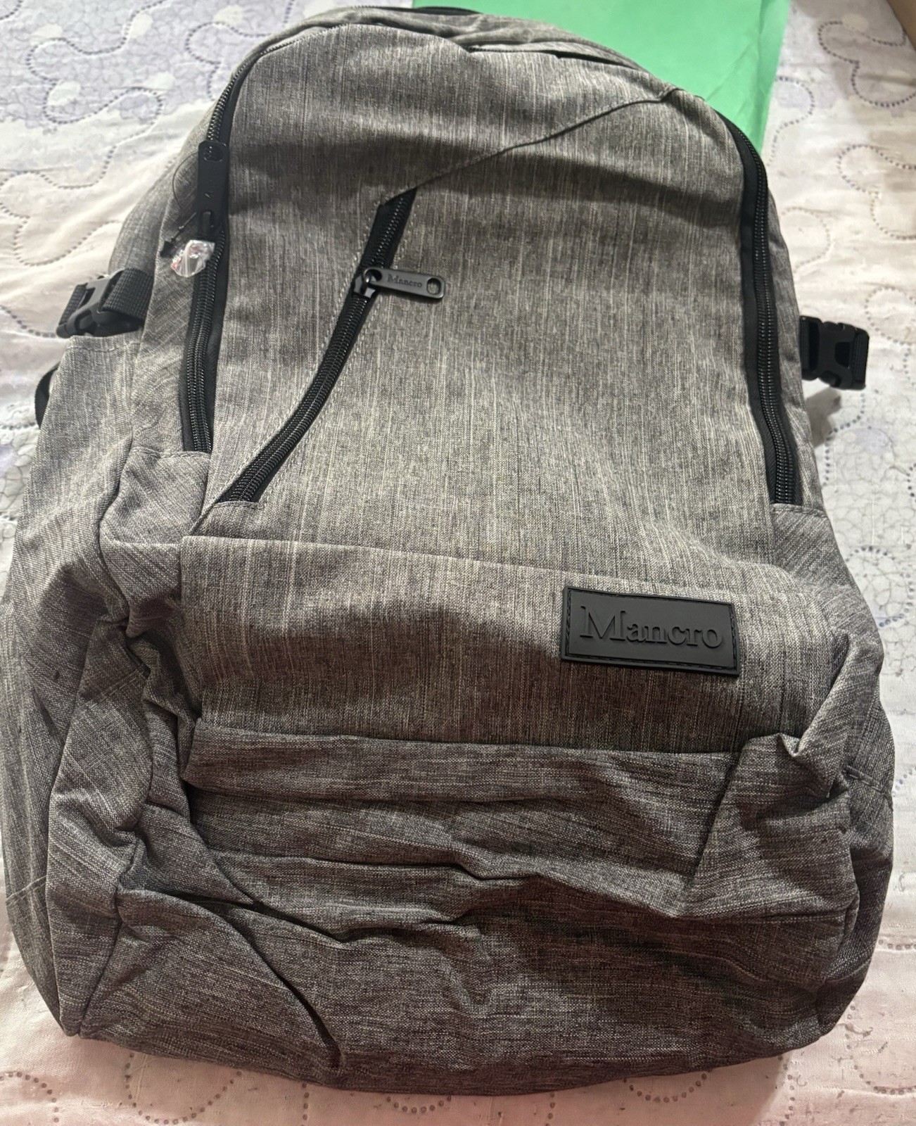 Mancro Laptop Backpack 17.3 Inch Work Business Travel Bag with USB Charger