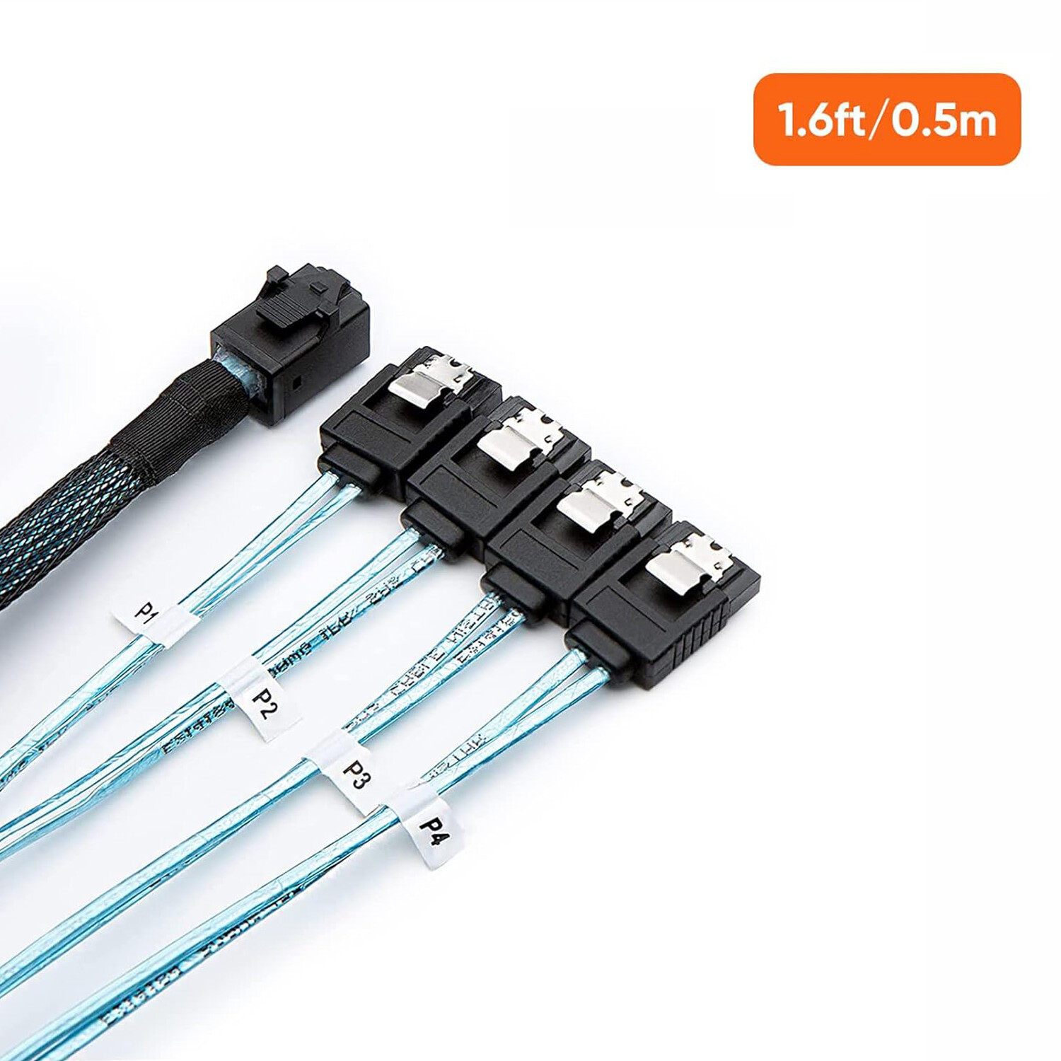 Internal HDD Mini SAS Cable SFF-8643 To 4 SATA Connect to Hard Drive 0.5 or 1M