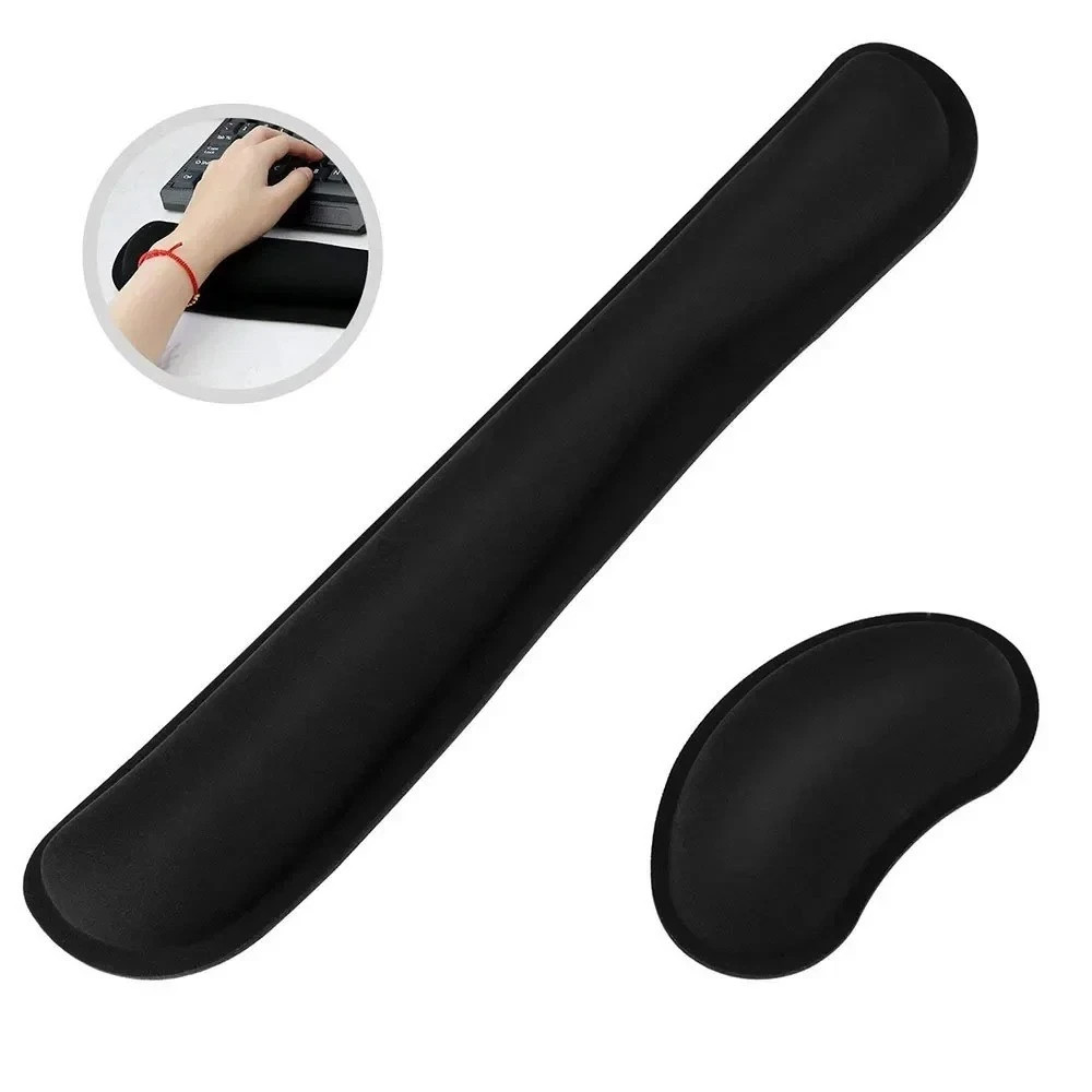 Keyboard Wrist Rest Pad and Mouse Rubber Wrist Rest Support Cushion Memory Foam