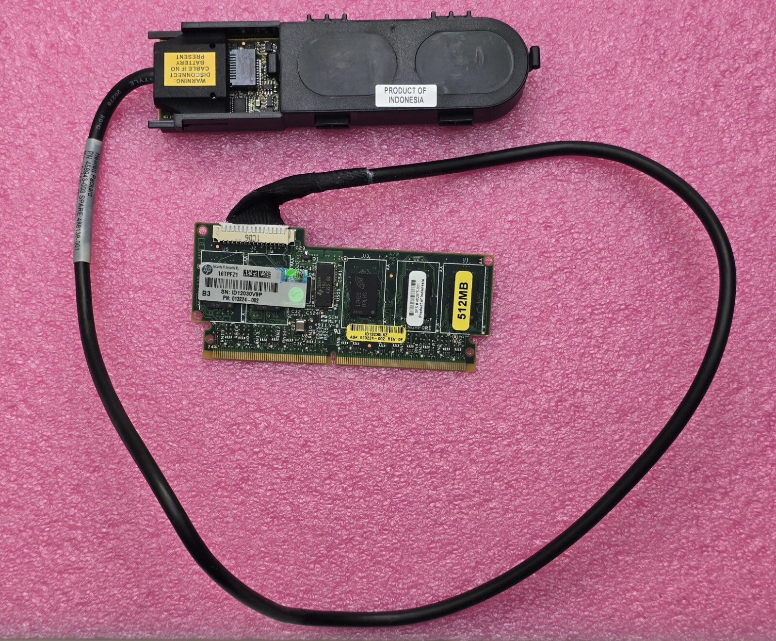 HP Raid controller battery 013277-001 with cable and 512mb module 013224-002