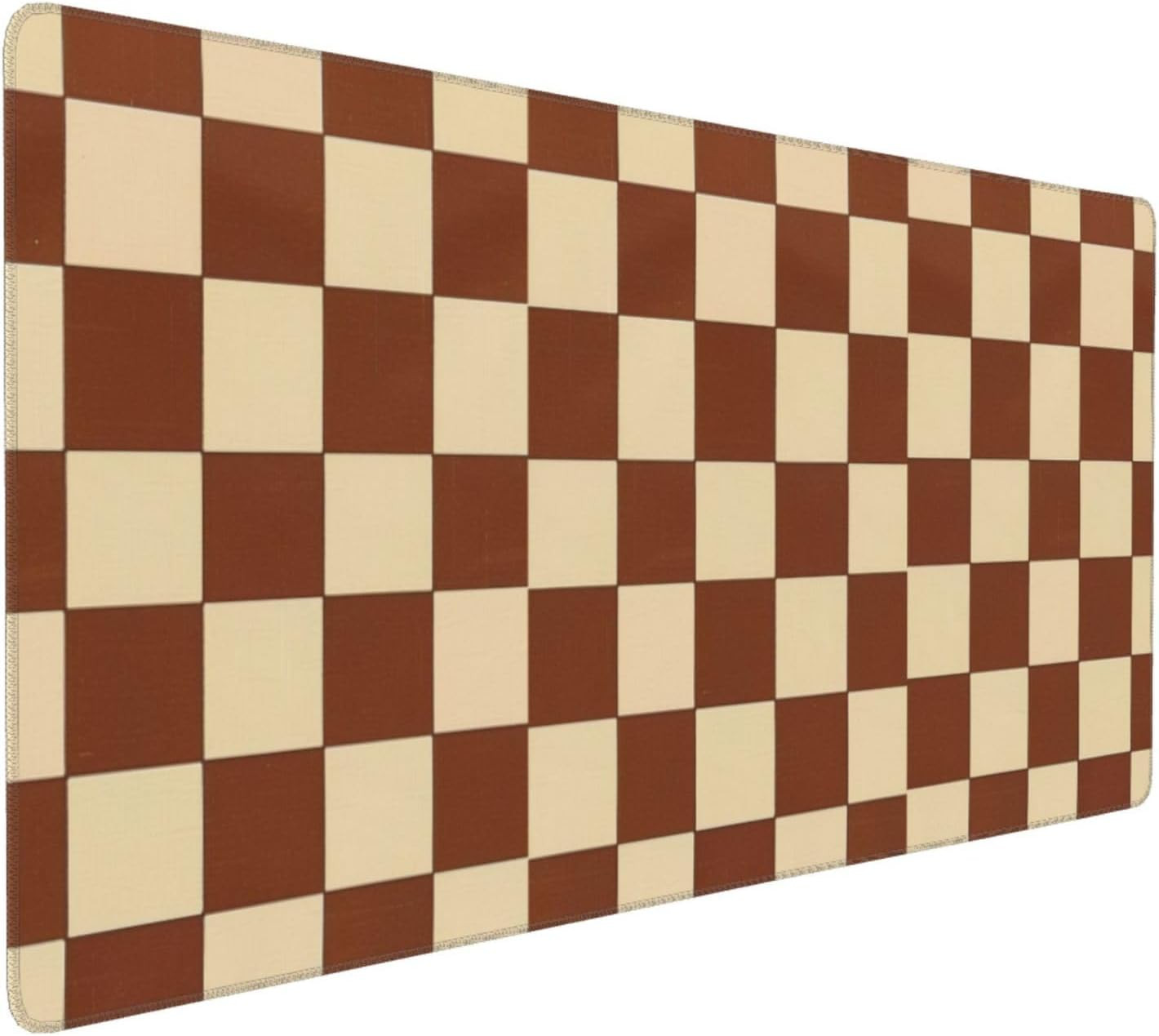 Brown Beige Checkered Mouse Pad Large Desk Mat for Keyboard and Mouse Non-Slip G
