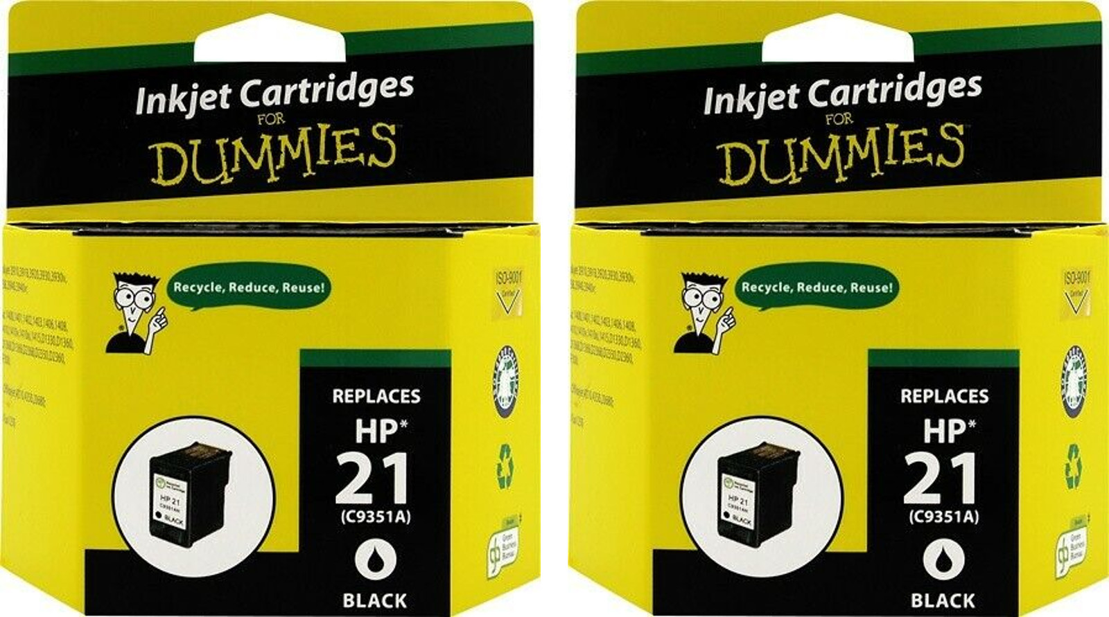 2 pack Inkjet Cartridge for Dummies HP 21 C9351A (READDESCRIPTION)