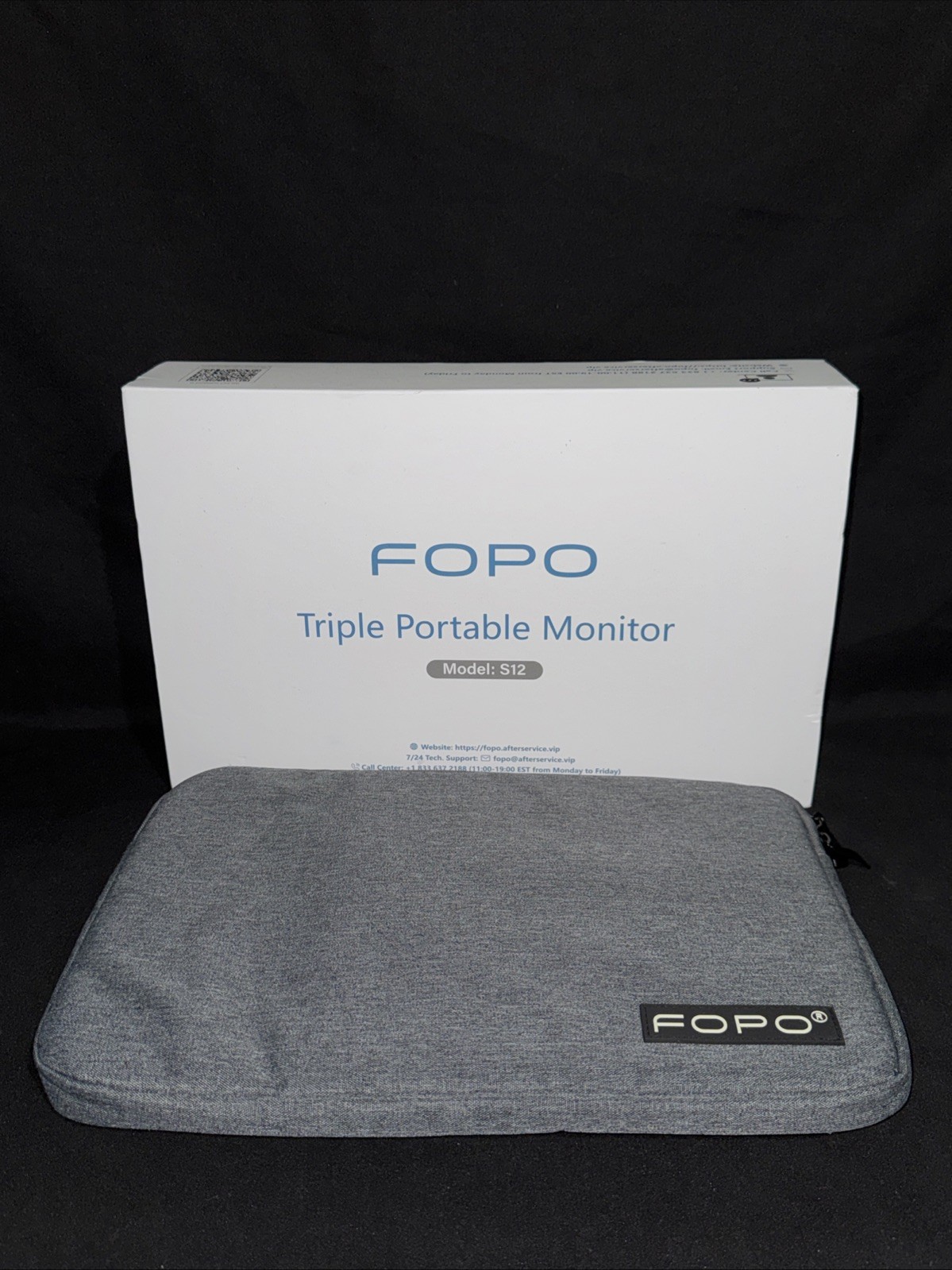 FOPO Triple Portable Monitor for Laptop S12 Portable 12 Inch LCD Monitor 1080p