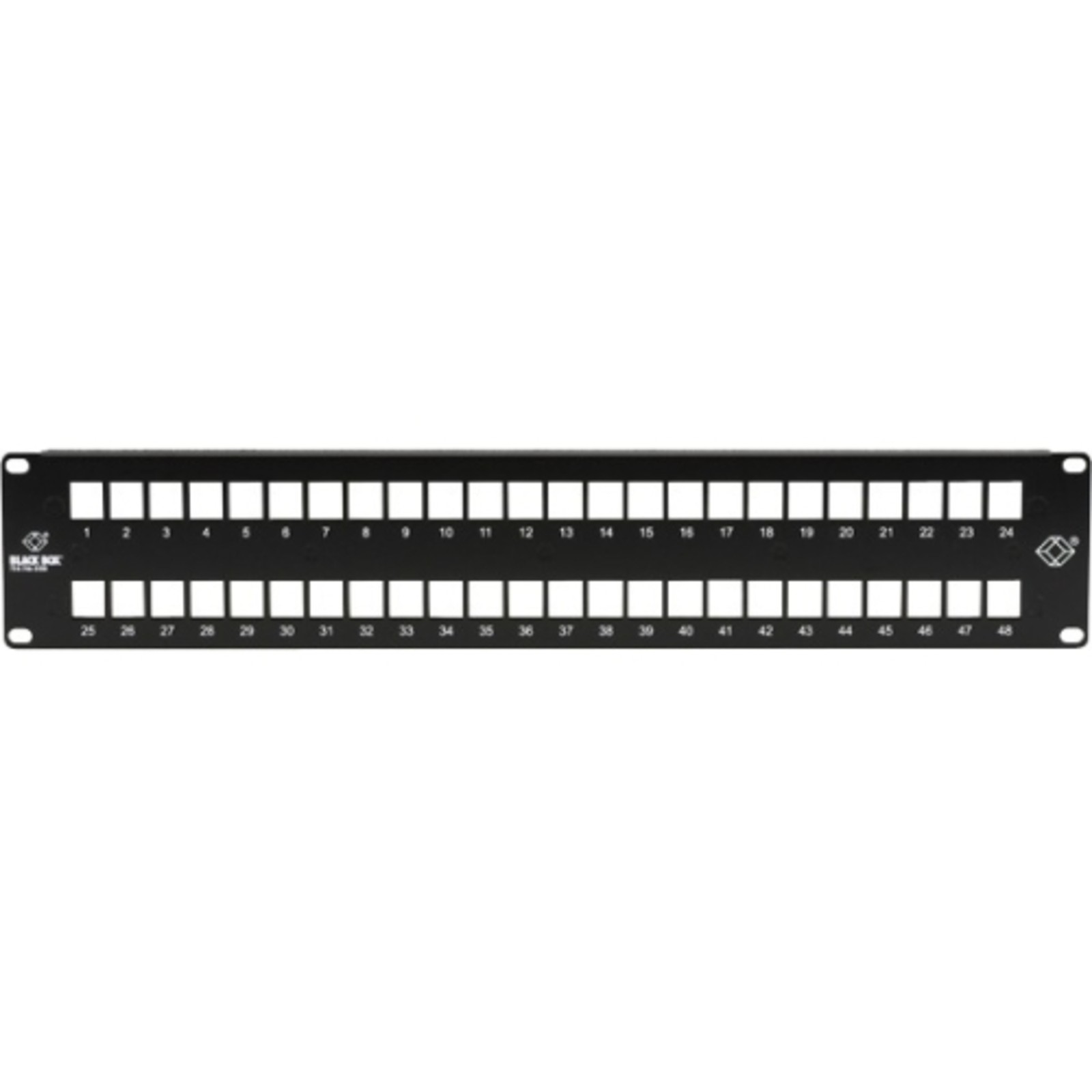 Black Box - JPMT1048A - Black Box Multimedia Patch Panel - 2U, 48-Port - 48